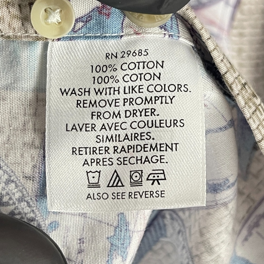 Pendleton Button-Down Shirt Mens‎ XXL Beige Nautical Short Sleeve Casual Fish - Picture 8 of 11